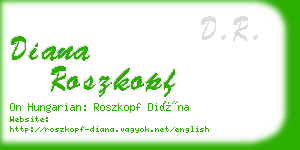 diana roszkopf business card